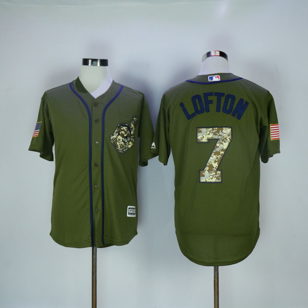 Men Cleveland Indians #7 Lofton Green MLB Jerseys->cleveland indians->MLB Jersey